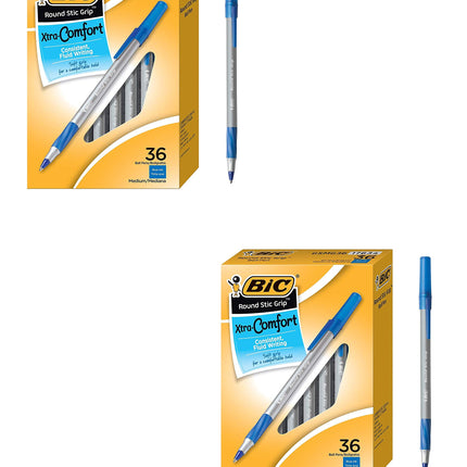 BIC Round Stic Grip Xtra Comfort Ballpoint Pen, Me