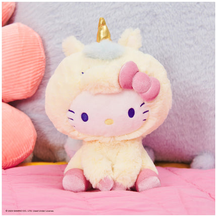 GUND Sanrio Peluche licorne Hello Kitty, peluche premium pour les 1 an et plus, jaune, 15 cm