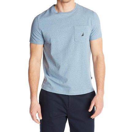 Nautica Men's Solid Crew Neck Short-Sleeve Pocket 