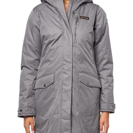 Doudoune longue isolée Columbia Suttle Mountain pour femme, Gris urbain 2024, Très grand, Gris urbain, Très grand