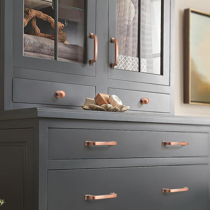 khtumeware 6 Pack 2-1/2"(64mm) Brushed Antique Copper Drawaer Pulls Cabinet Cup Pulls Kitchen Hardware Bin Cup Drawer Pulls Drawer Handles Knobs.