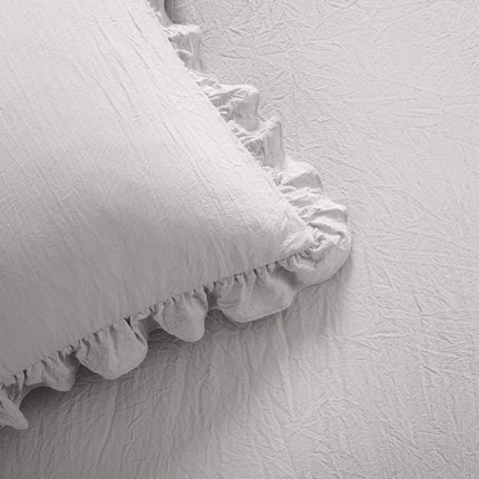 Lush Decor Allison Ruffle Skirt Bedspread Light Gray Shabby Chic Farmhouse Style Lightweight 2 Piece Set Twin XL, Polyester