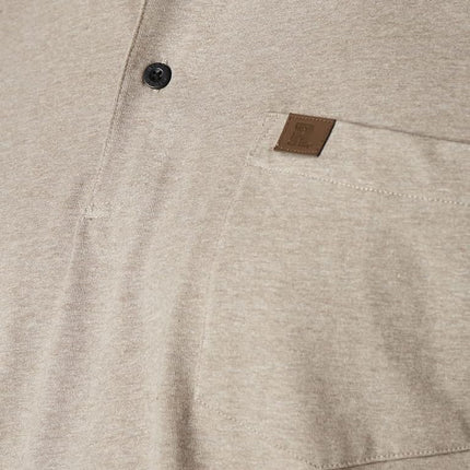 Wrangler Men's Short Sleeve Henley Shirt, Oatmeal Heather, XL
