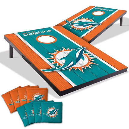 YouTheFan NFL Miami Dolphins 2' x 3' Portable Cornhole Game with Logo Bags