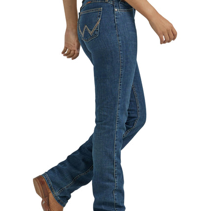 Wrangler Q-Baby Jeans de montar de tiro medio para mujer, corte de bota, Tuff Buck, 7-32