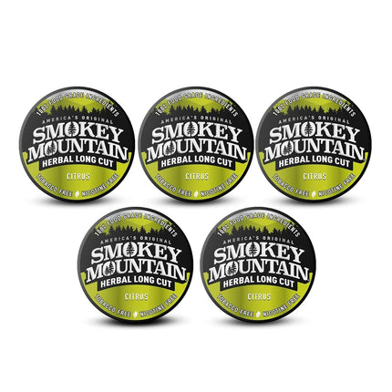 Smokey Mountain Herbal Snuff - Citrus - 5 Cans - N