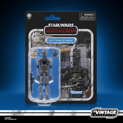 Star Wars The Vintage Collection IG-12, Grogu & Anzellan, Deluxe The Mandalorian 9.5-cm Action Figure Set