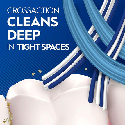 Oral-B Pro Health CrossAction Plaque Removal toothbrushes, 2 Count Toothbrush Soft, Deep Reach in Tight Spaces, Tongue Scraper Tooth Brush, Plaque Fighter, Gentle on Teeth, Gum stimulators