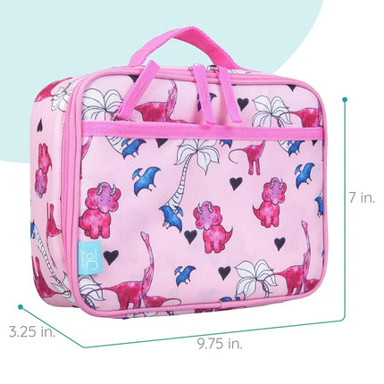 Fiambrera Térmica Aislante Wildkin JumpOff Jo – Duradera, Reutilizable para Niños – Dinosaurio Rosa