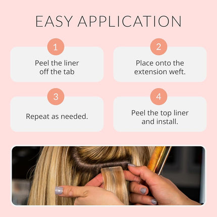 Beautify - No Shine - Hypoallergenic Double Sided Hair Extension Tape, 4 cm x 0.8 cm, 120 Pre-cut Tabs