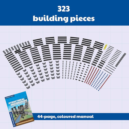 Thames & Kosmos | 625414 | Structural Engineering | Bridges & Skyscrapers |Science & Engineering Kit | Build 20 Models | Learn about Force, Load, Compression, Tension | Ages 8+