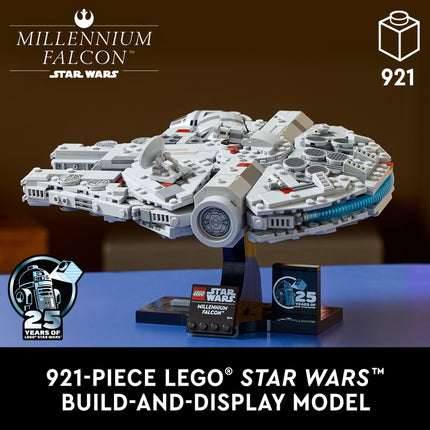 LEGO Star Wars: A New Hope Millennium Falcon 25th Anniversary Buildable Starship Model, Collectible Star Wars Home D�cor, Building Set for Adults, Gift Idea for Star Wars Fans, 75375