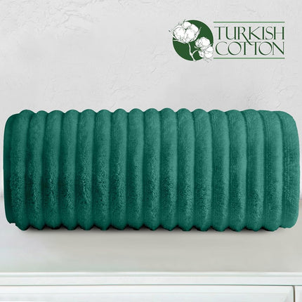 Elegant Comfort 100% Turkish Cotton Corduroy Ribbed Luxury Jumbo Bath Towel Ultra Soft - 35 x 70 Inch - Luxury Spa Premium Hotel Quality Highly Absorbent and Quick Dry Large Bath Towel, Turquoise