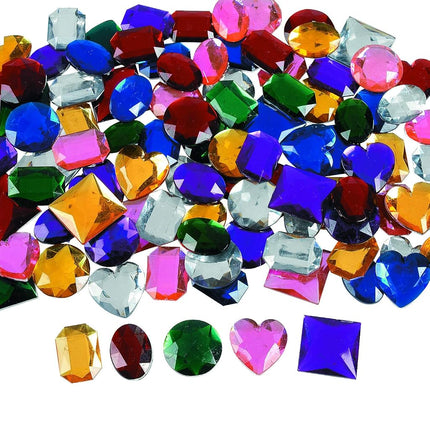 Fun Express Jumbo 1" Assorted Adhesive Jewels 100 pcs