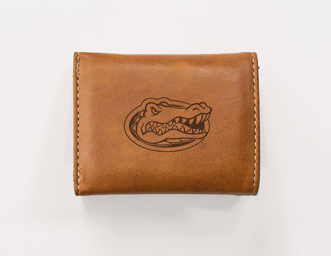 Rico Industries Laser Engraved Trifold Wallet, Florida Gators Brown