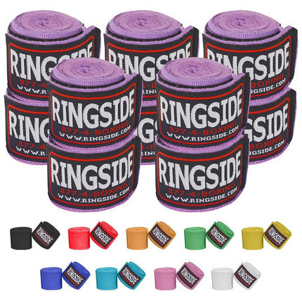 Ringside Unisex - Adult Mexican Style Boxing Handwrap Boxing Hand Wraps Neon Purple 5 Pairs