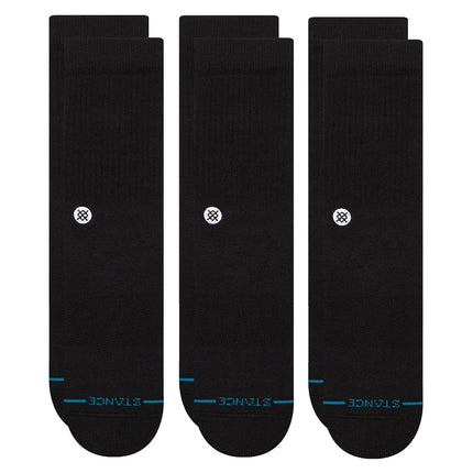 Stance Crew Sock - Icon - 3 Pack (Large, Black)