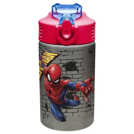 Zak Designs Marvel Comics Spider-Man Stainless Steel Water Bottle, 1 Count (Pack of 1), Spiderman SS