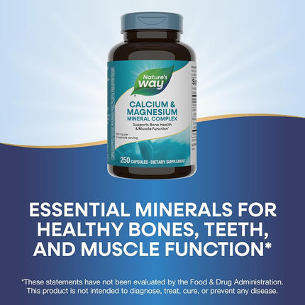 Nature's Way Calcium and Magnesium, 250 Capsules