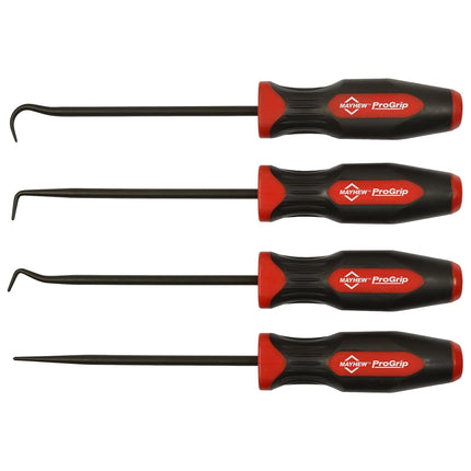 Mayhew Tools 13094 ProGrip 4-Piece Hook and Pick S