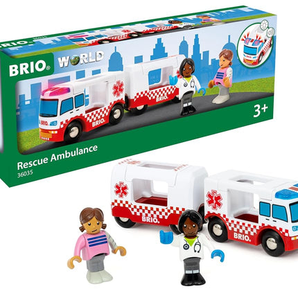 BRIO World Rescue Ambulance Toy for Toddlers and Kids Age 3 Years Up - Wooden Railway Set Accessories & Add Ons