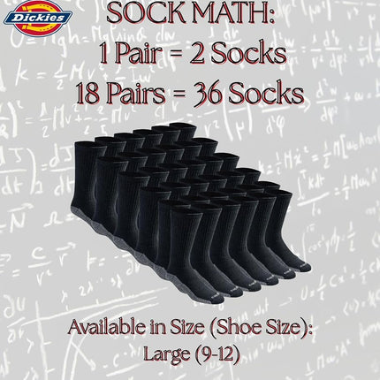 Dickies mensMulti-pack Dri-tech Moisture Control Crew Socks Casual Sock - black -