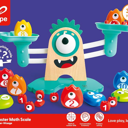 Hape Monster Math Scale, Wooden Educational Toy for Toddlers 3+, Learn Counting and Number Balance Through Hands-On Play