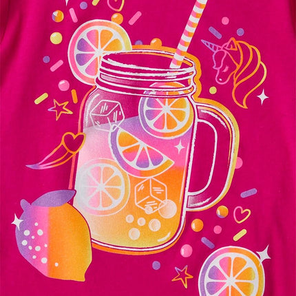 The Children's Place Girls' Unicorn Short Sleeve Graphic T-Shirts,multipacks, Unicorn Rainbow/Lemonade/Paris 3-Pack, Small