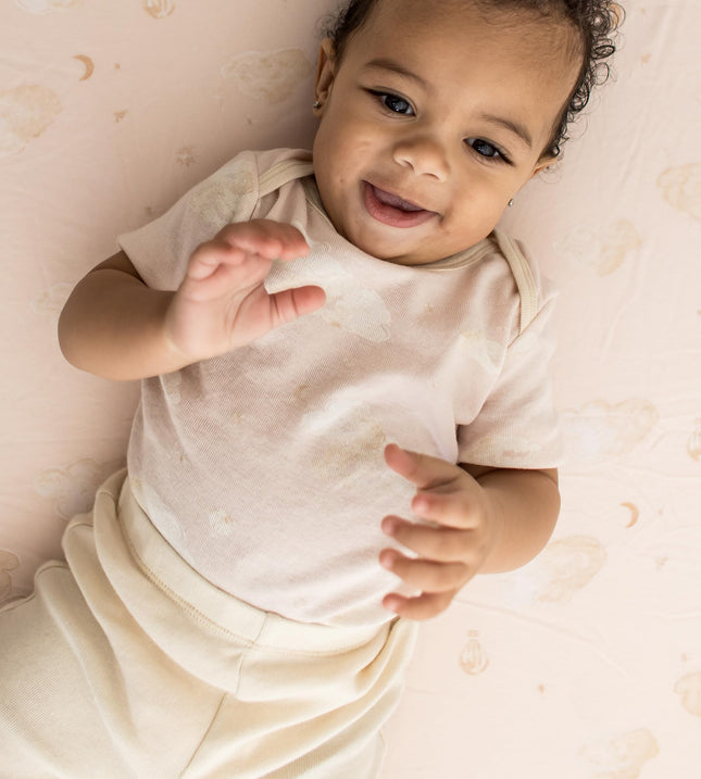 Burt's Bees Baby Set de 6 piezas de body y pantalón unisex para bebé, ropa de bebé 100% algodón orgánico, básicos para bebé, juego de 6 piezas rosa, 0-3 meses