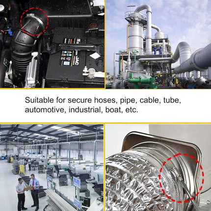 EesTeck 5" Adjustable 304 Stainless Steel Duct Clamps Hose Clamp Pipe Clamp Air Ducting Clamp worm drive hose clamps (4Pcs, 118mm-140mm)
