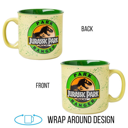 Silver Buffalo Jurassic Park Park Ranger Ceramic Camper Mug, 20oz