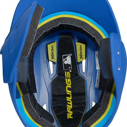 Rawlings Mach 1-Tone Right Batting Helmet W/ Adjustable Face Guard Left Handed Adjustable, JR, Royal