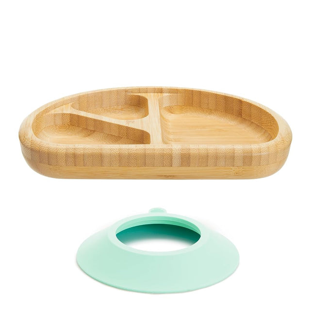 Munchkin Bambou Divided Suction Plate - Eco-Friendly Bamboo Dinnerware for Babies and Toddlers