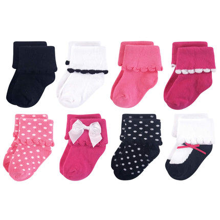 Luvable Friends Baby Basic Socks, Dressy Black and