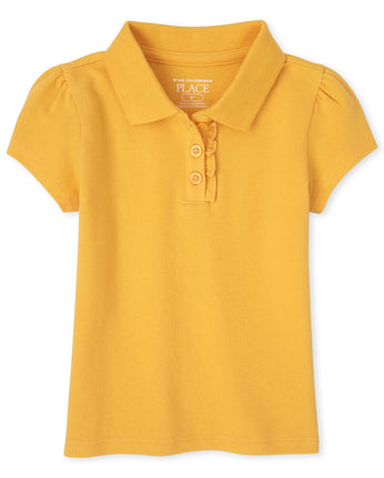 The Children's Place Girls' Uniform Ruffle Pique P