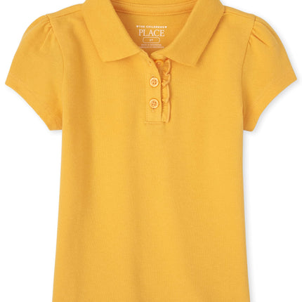 The Children's Place Girls' Uniform Ruffle Pique P