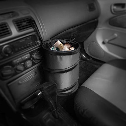 FH GROUP FH1121GRAY Compact Size Auto Car Trash Can Portable Collapsible Car Trash Can Waterproof Garbage Container Small, Gray Color