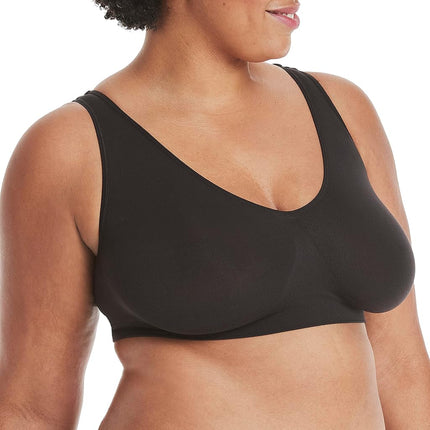 Hanes Women's Get Cozy Pullover ComfortFlex Fit Wirefree Bra MHG196 - Black - 3XL