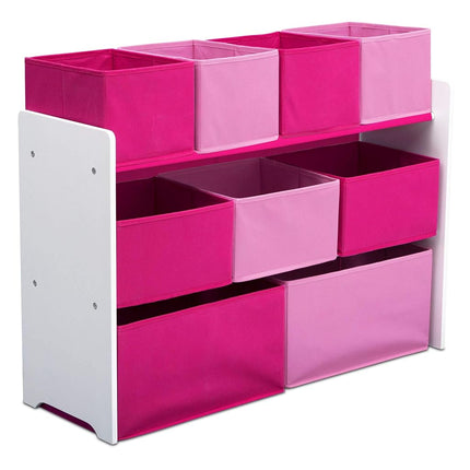 Delta Children Deluxe Multi-Bin Toy Organizer with Storage Bins, White/Pink