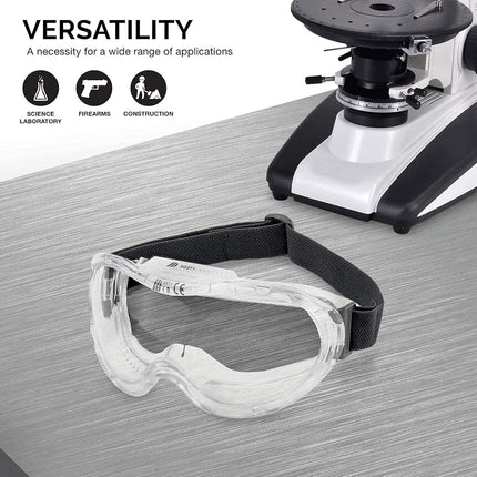 Neiko Pro 53875B Gafas de Seguridad Transparentes para Laboratorio, Gafas de Laboratorio de Química, Científicas, de Construcción, Contratistas, para Carpintería, Antiempañamiento y Salpicaduras, Incluye Ventilación Indirecta para Hombres y Mujeres