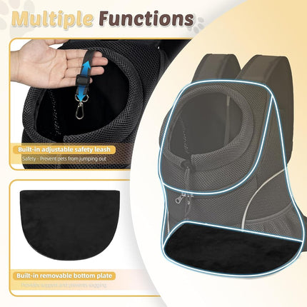 WOYYHO Pet Dog Carrier Backpack, Ventilated Small Dog Front Backpack