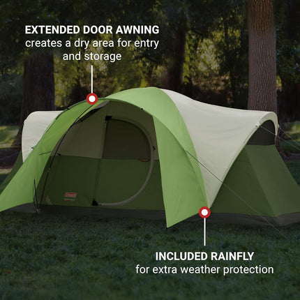Coleman 8-Person Tent for Camping | Elite Montana Tent with Easy Setup,Green,16 x 7