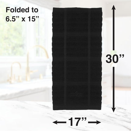 All-Clad Textiles Kitchen Towel, Cotton, Black, Solid-2 Pack