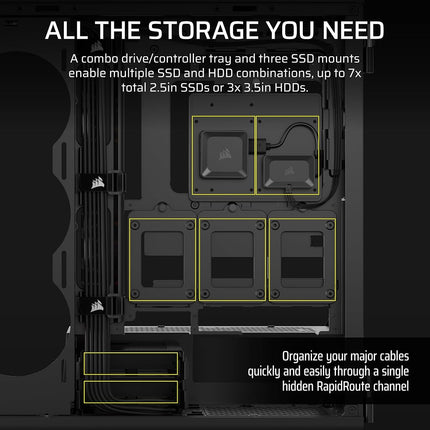 Corsair iCUE LINK 5000T LX Black Tempered Glass ARGB Mid-Tower ATX PC Case