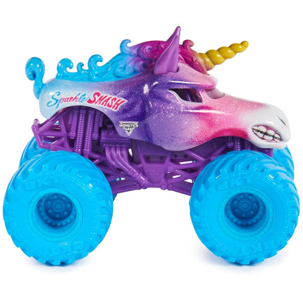 Monster Jam, Official Sparkle Smash Monster Truck, Die-Cast Vehicle, 1:64 Scale, Kids Toys for Boys Ages 3 and up