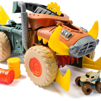 Monster Jam Mini Jam, Megalodon Mad Hog Chomper and Monster Truck, Fun Cleanup and Storage, Kids’ Toy Gifts for Boys and Girls Aged 3 and Up