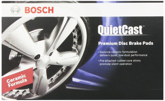 BOSCH BC1444 Jeu de plaquettes de frein à disque en céramique QuietCast Premium - Compatible avec certains modèles Hyundai Sonata ; Kia Optima ; AVANT