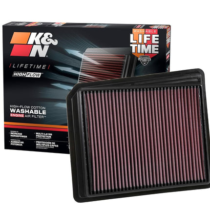 Filtro de aire de motor K&N: Alto rendimiento, premium, lavable, filtro de repuesto: Compatible con NISSAN Titan 2017-2019, 33-5062
