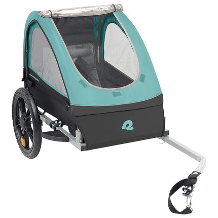 Remolque de Bicicleta Retrospec Rover para Niños - Remolque Plegable/Colapsable de un O Dos Asientos para Niños, con Ruedas de 16", Reflectores de Seguridad y Compartimento de Almacenamiento Trasero - Azul Ridge