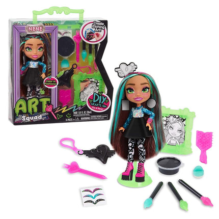 Just Play Art Squad Nene Doll and Accessories 10 Inch with Craft Engraving Project Toy for Children Aged 3+